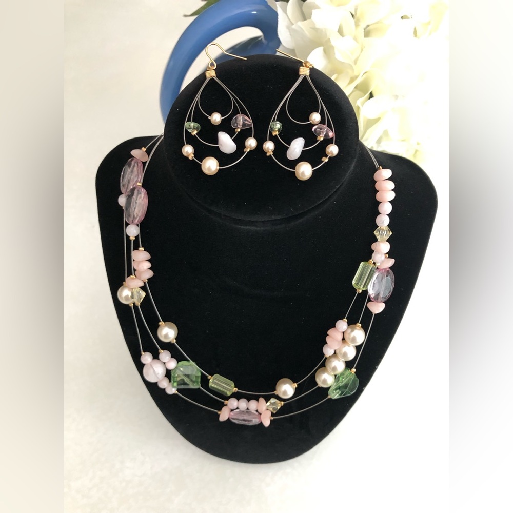 Illusion Necklace and Earrings Set
